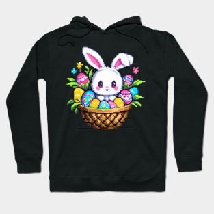 Pixel Easter Bunny and Basket Hoodie